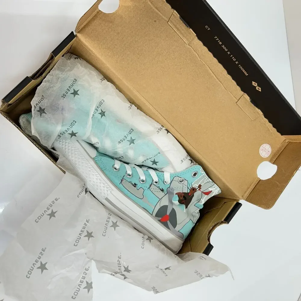 Converse Chuck Taylor Space Hi Top Youth Size 2 All Star Blue Dog Airplane Sky